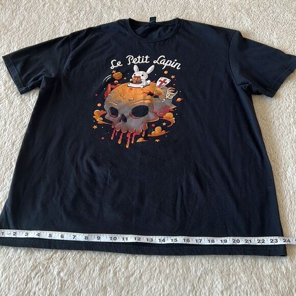 Le Petit Lapin short sleeve shirt black size XL - Picture 12 of 16